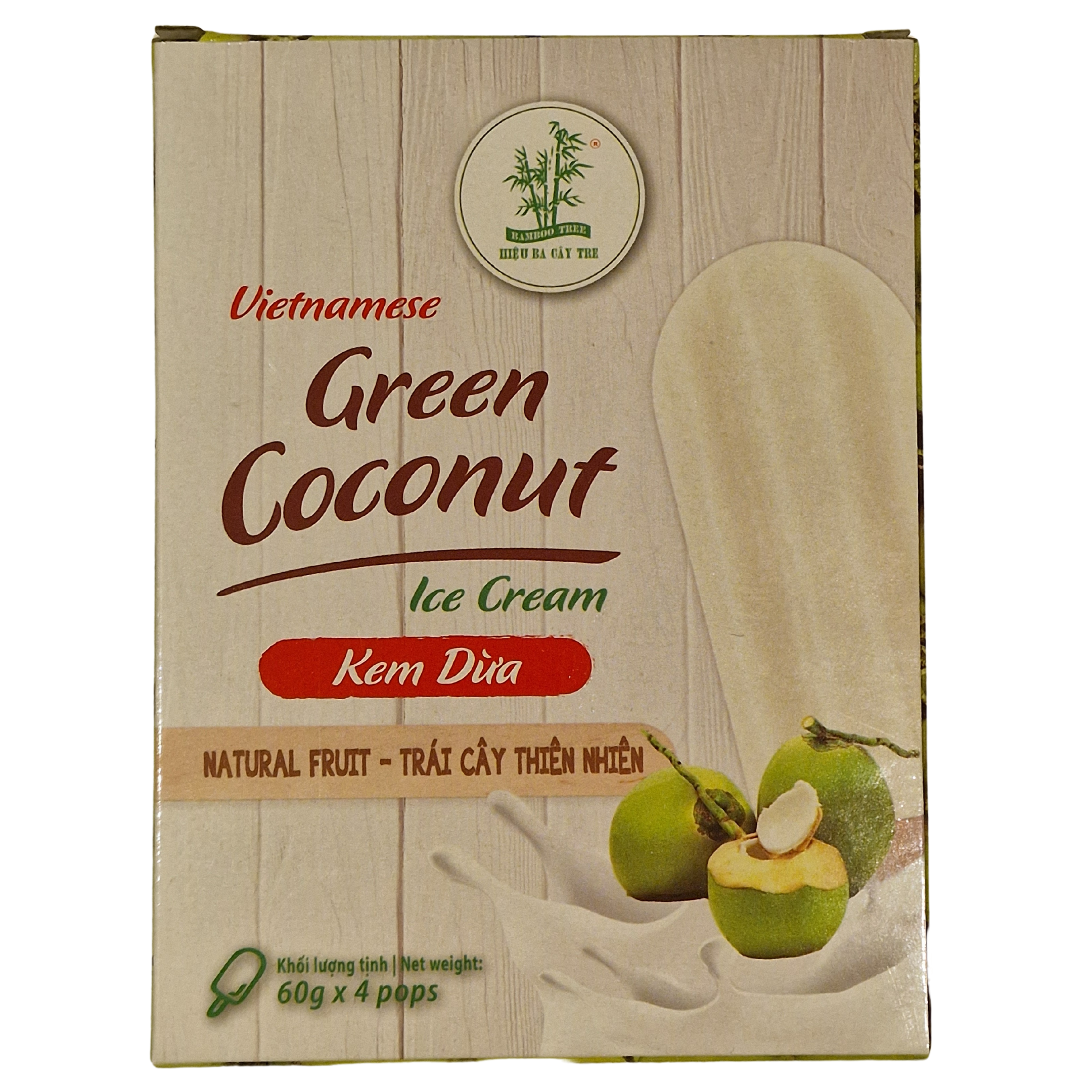 Green Coconut Ice Cream Bamboo Tree (60g x 4 pops)