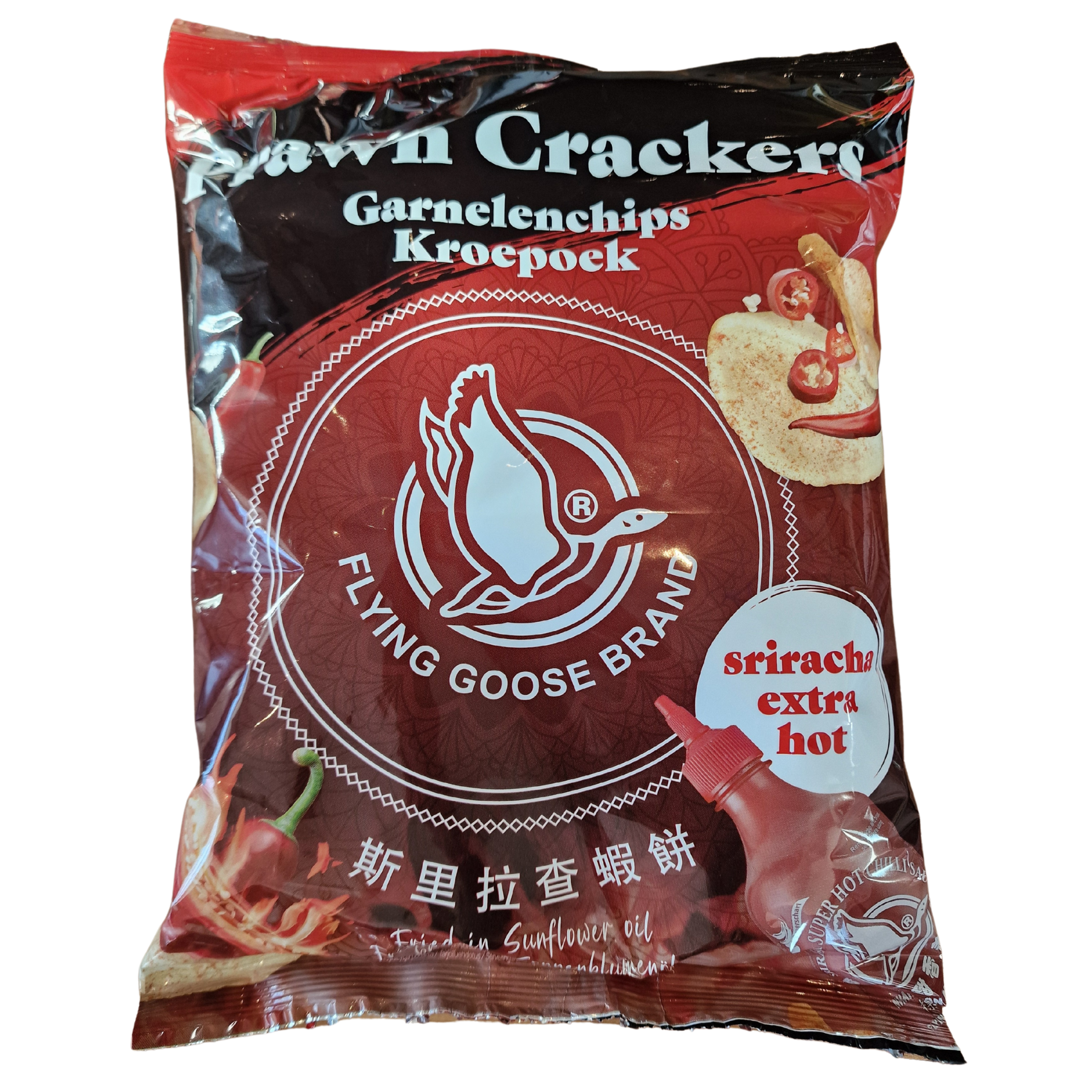 Sriracha Prawn Crackers Extra Hot FLYING GOOSE (80g.)