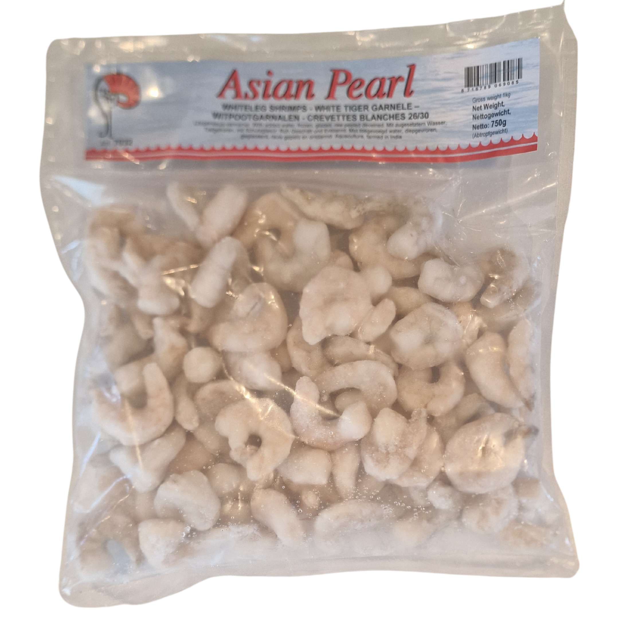 Shrimps Vannamei PD 26/30 IQF 25% ASIAN PEARL (1 kg.)