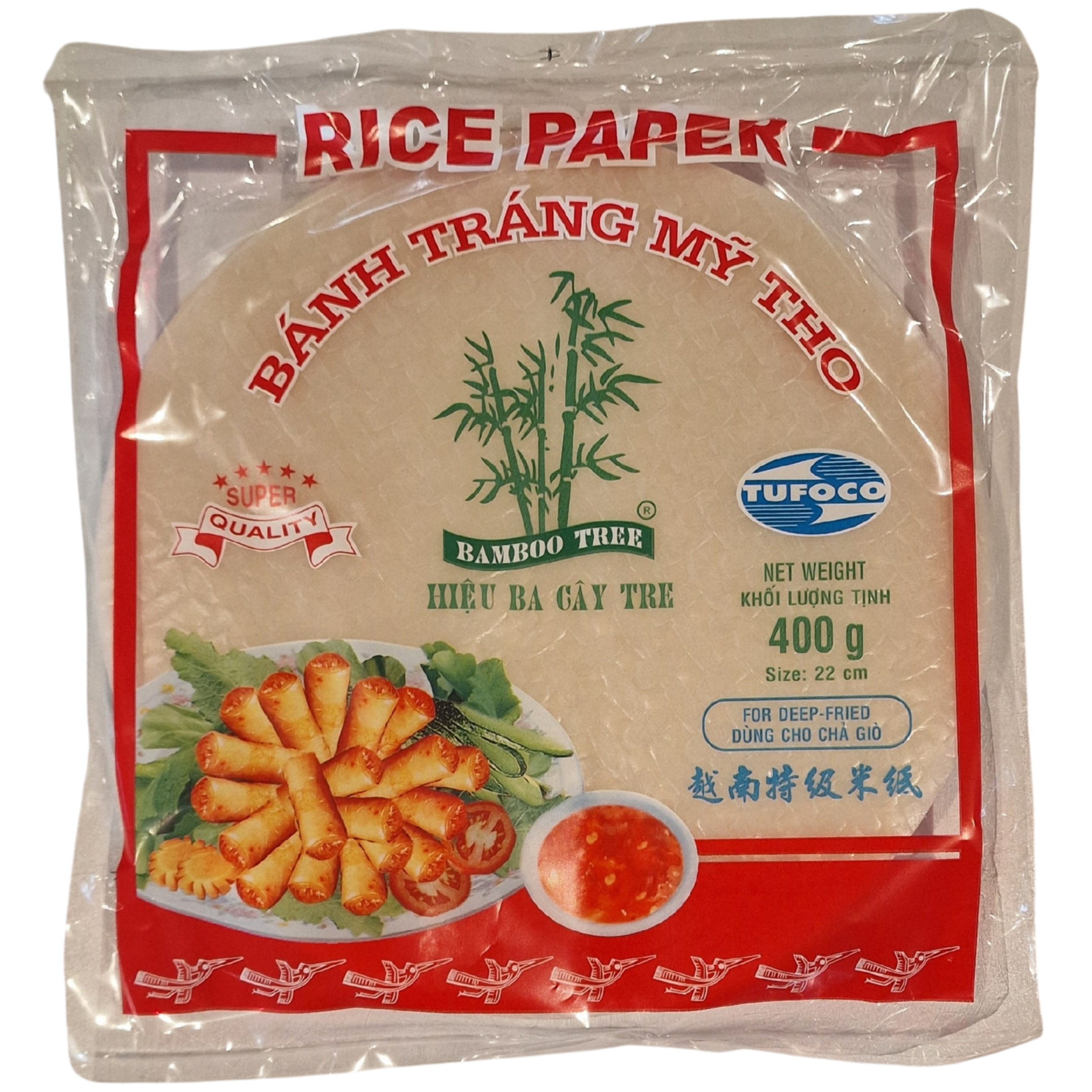 BAMBOO TREE  Rice Paper Spring Roll Round (22 cm)