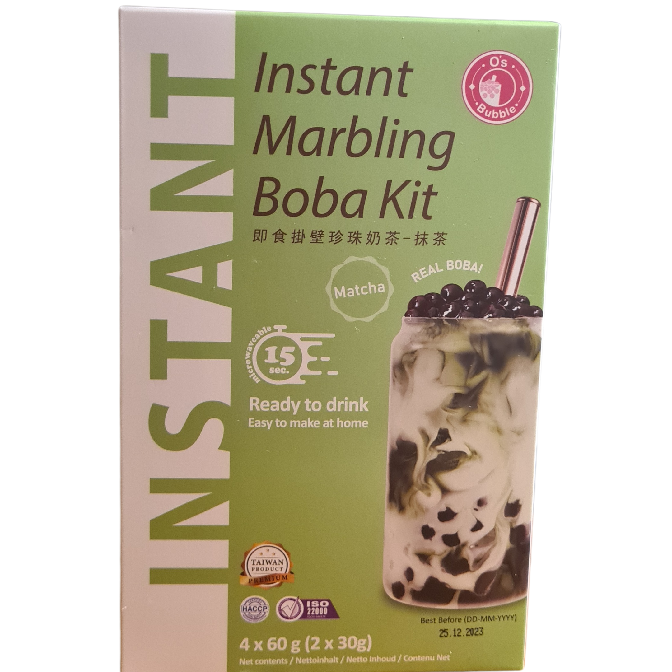 Instant Marbling Boba Kit with Matcha Flavor (4x 60g. (2x 30g.)