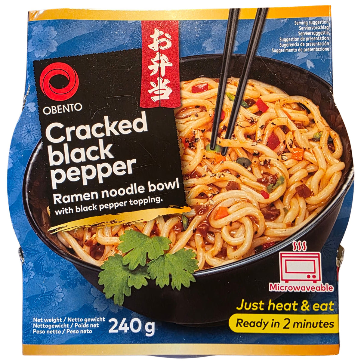 Obento Cracked Black Pepper Ramen Noodle Bowl (240g.)