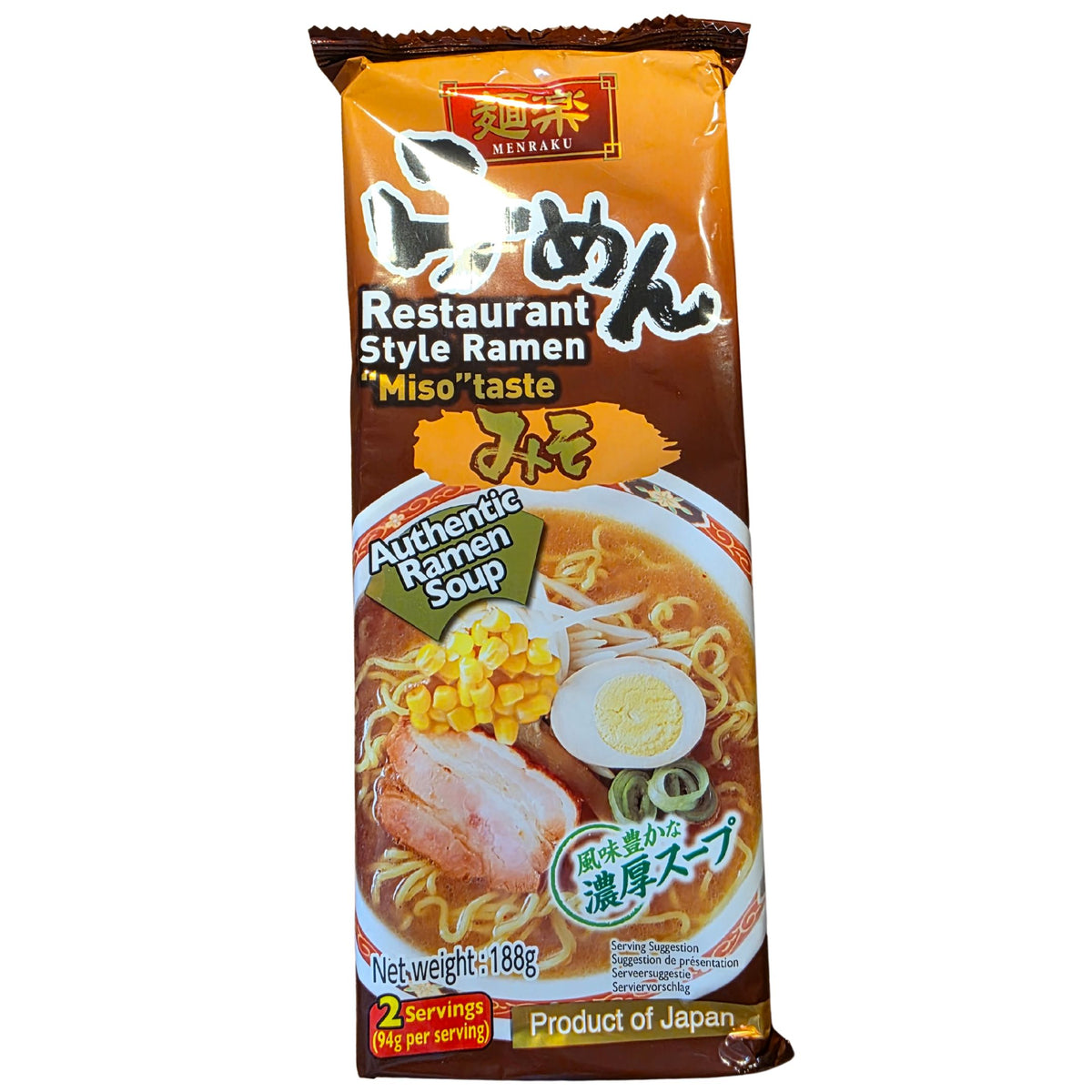 MENRAKU Restaurant Style Ramen Miso Taste (188g.)