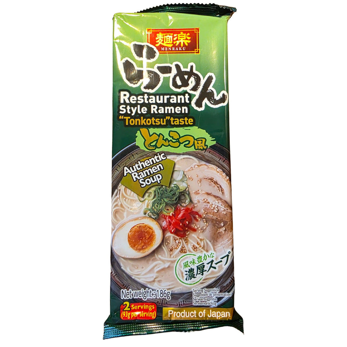 MENRAKU Restaurant Style Ramen Tonkotsu Taste (186g.)