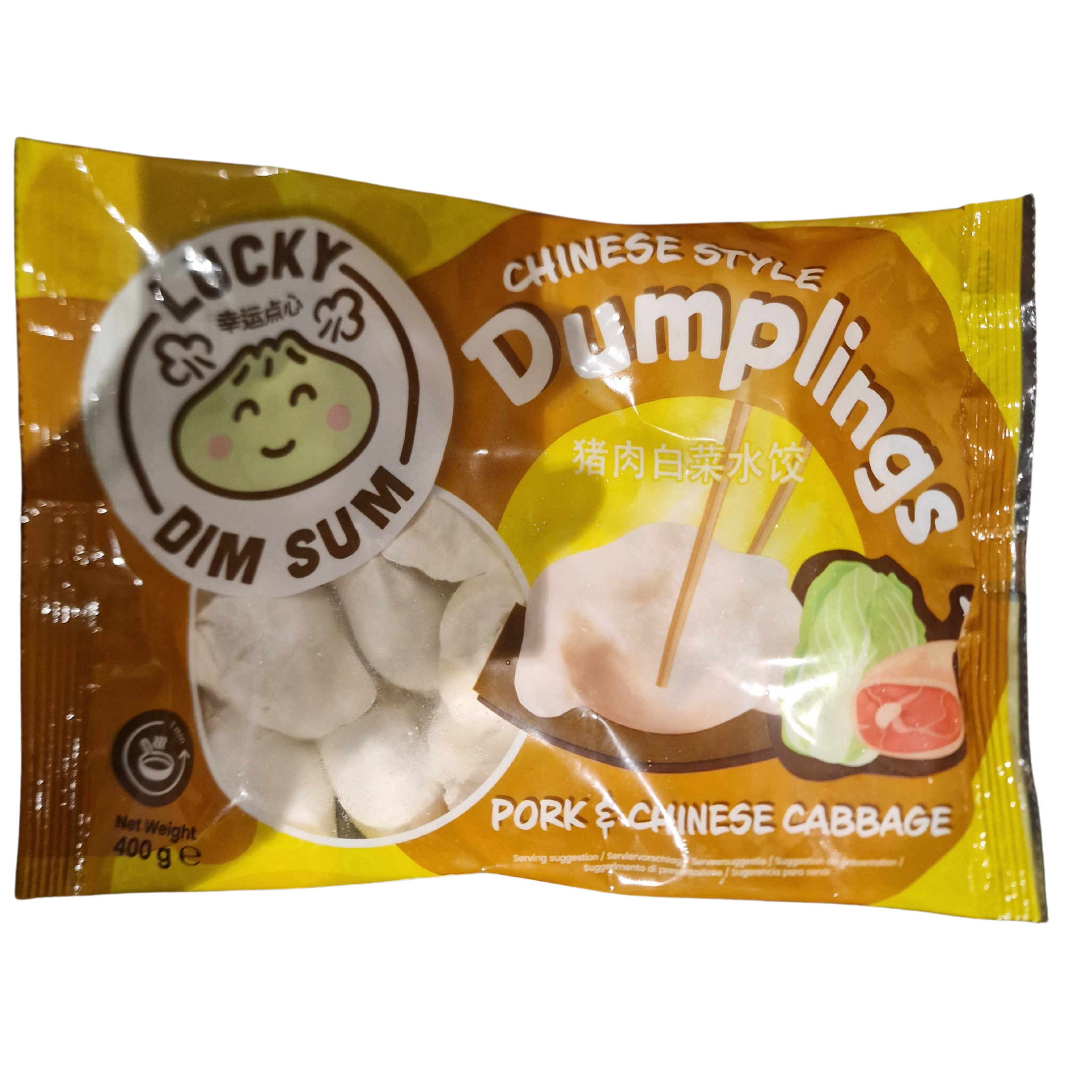 Chinese Style Dumplings Pork and Chinese Cabbage Filling Lucky Dim Sum (400g.)
