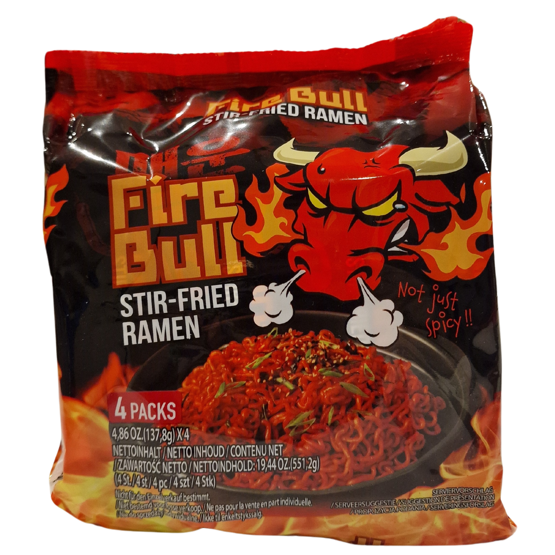 Instant Noodles Stir-fry Beef FIREBULL (4x137,8g)