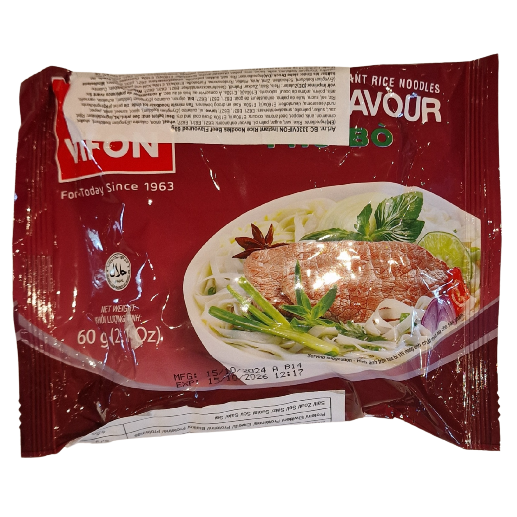 Vifon - Rice Noodles Beef Pho Bo (60g.)