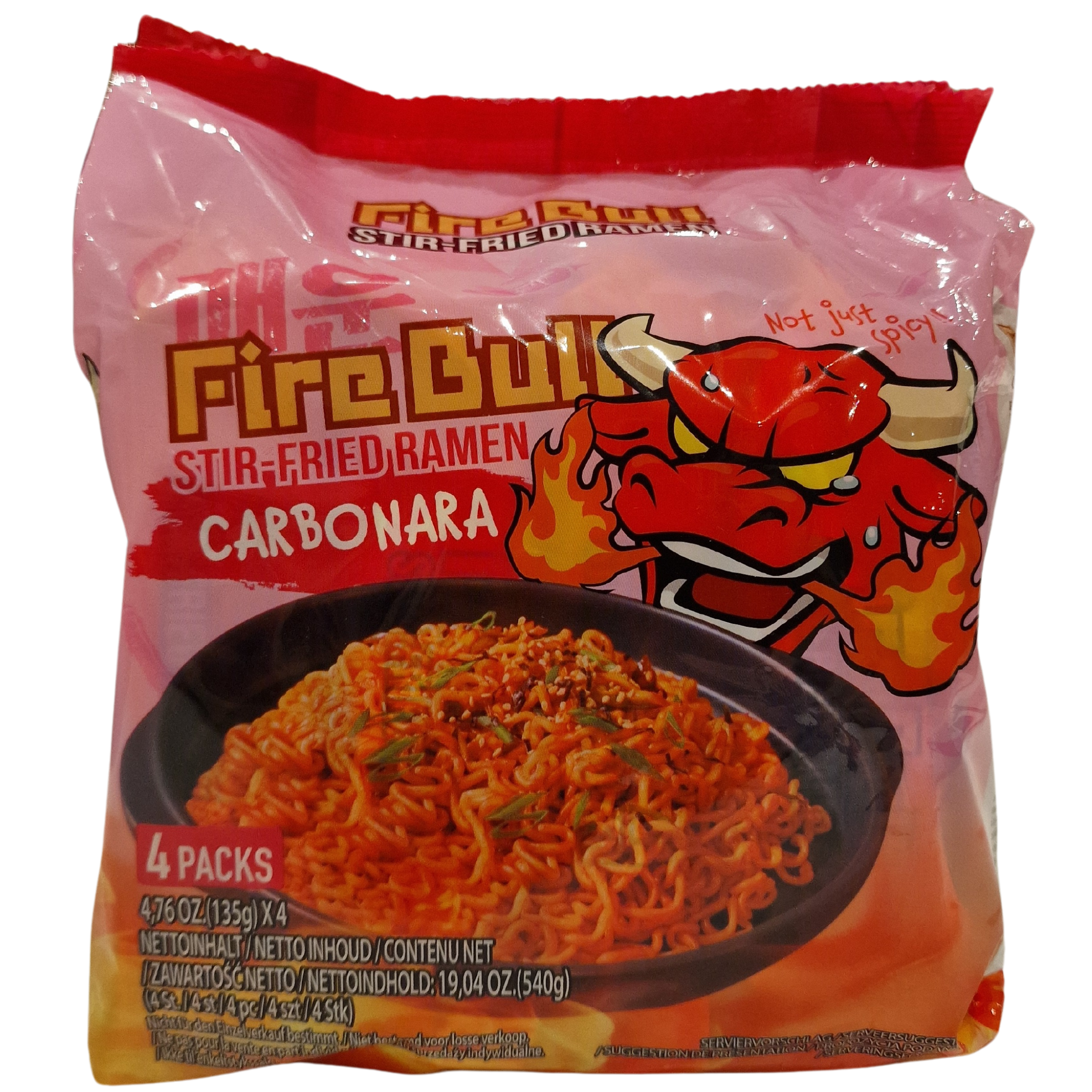 Instant Noodles Stirfry Beef Carbo (Firebull)(4 x 137g.)