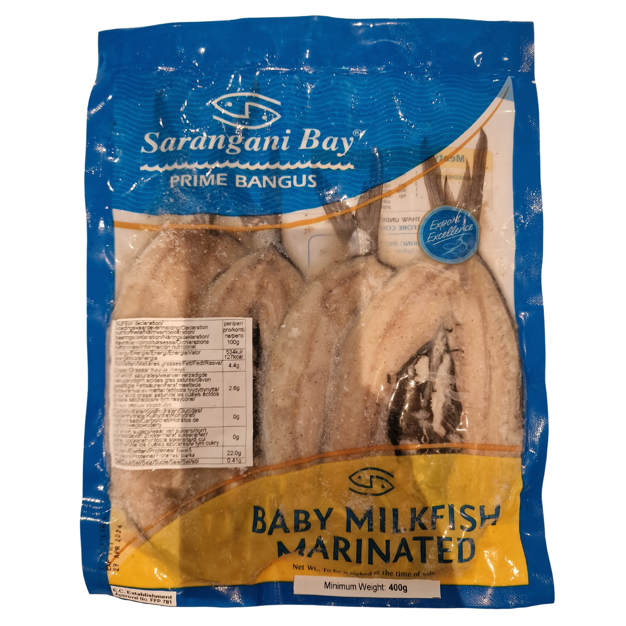 Frozen Marinated Baby Milkfish (Bangus)(400g.)