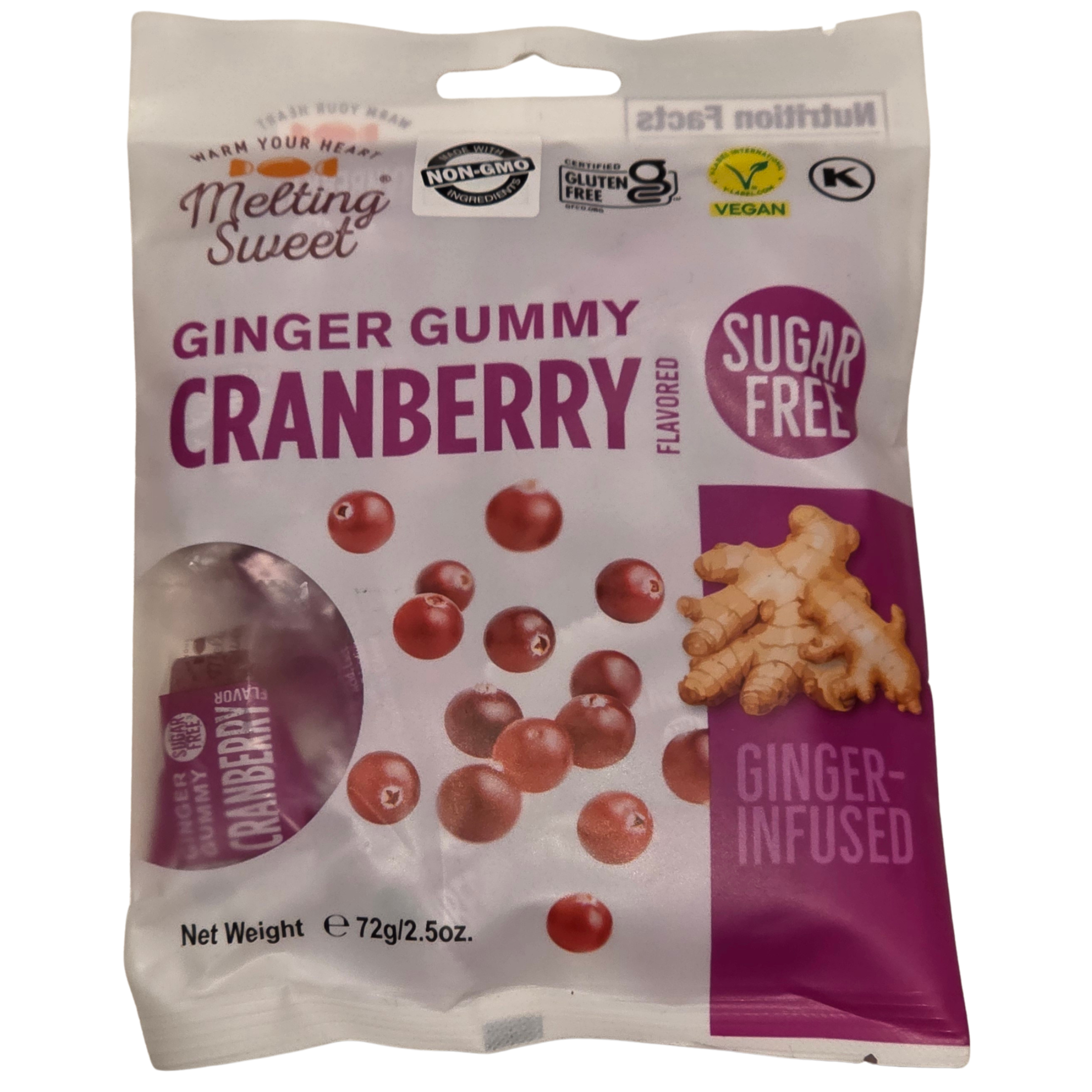 Melting Sweet - Ginger Gummy Cranberry (Sugar Free) ( 72g.)