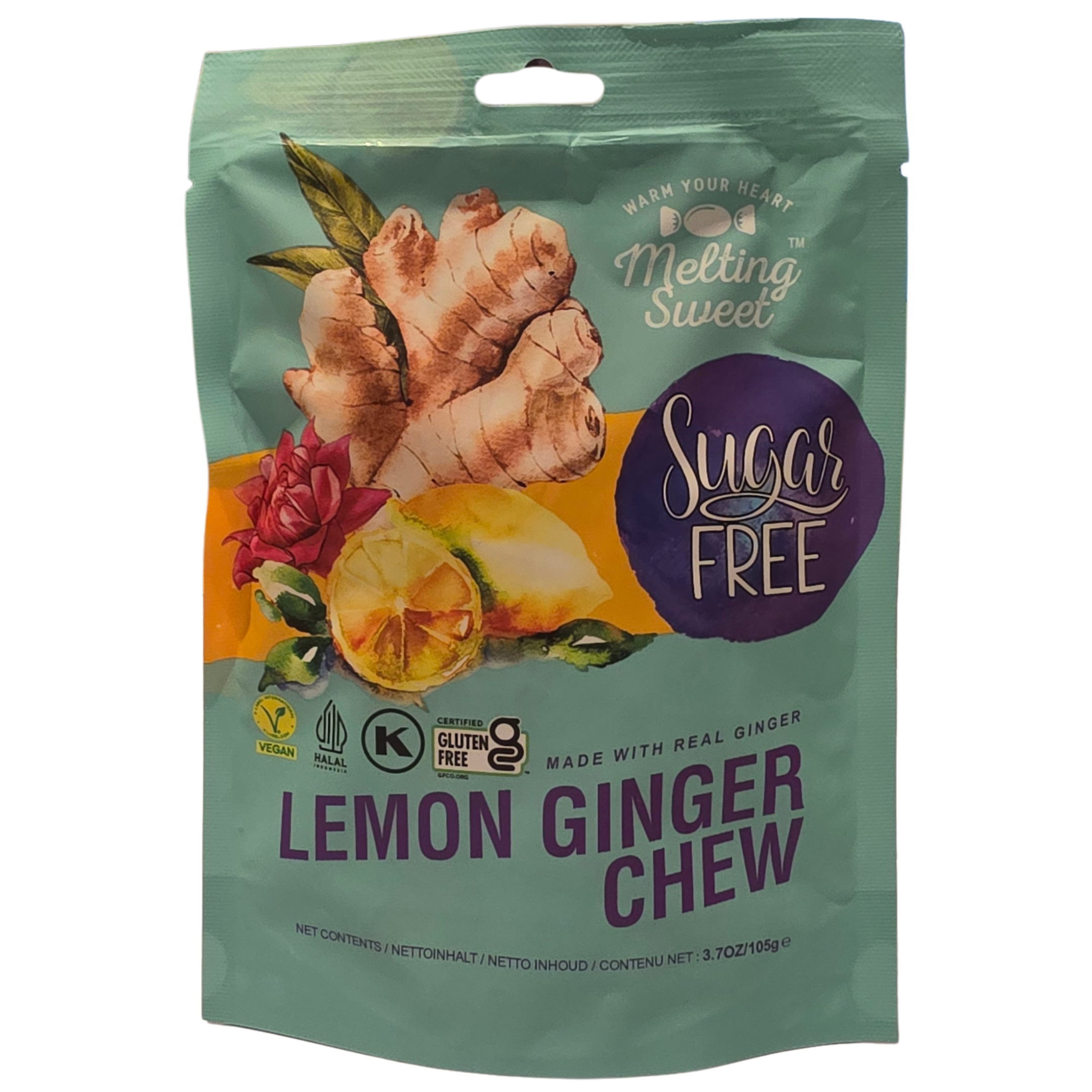 Melting Sweet - Ginger Chew Lemon (Sugar Free) (105g.)